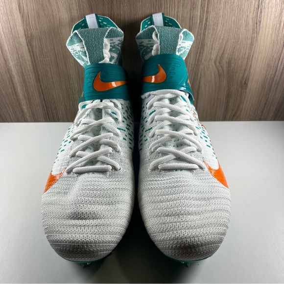 Nike Alpha Menace Elite 2 Football Cleats Miami Dolphins BV2077-108 Men's 12.5 - Picture 5 of 13